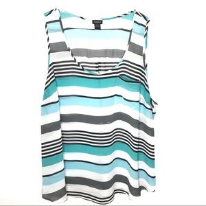 Torrid Multi- Colored Striped Georgette Tanktop